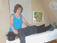 Polaritätsmassage, Polaritymassage am Rücken