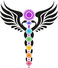 Caduceus, ein Symbol der traditionellen europäischen Medizin, Heilung, alternative Medizin, hermetische Medizin